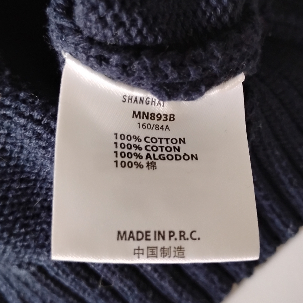 John Galt Cotton V-Neck Cardigan Sweater Navy Blue Red White Tennis Prep Sz Med - Picture 12 of 12